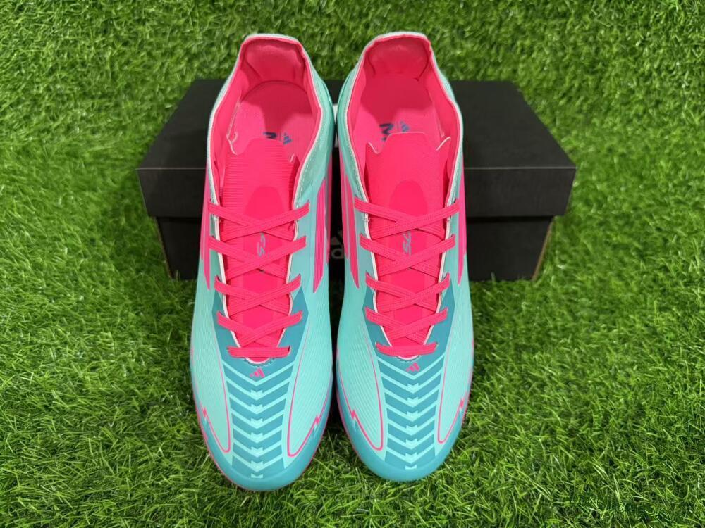 Unisex Messi x Adidas F50 Pro TF Artificial Turf Low-Tops Football Shoes - Green/Pink/White