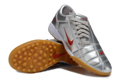 Unisex Nike Total 90 III TF Artificial Turf Low-Tops Football Shoes - Silver/Red/White