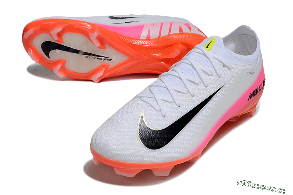 Unisex Nike Air Zoom Mercurial Vapor 16 Elite FG Firm Ground Low-Tops Football Boots - White/Black/Pink 3