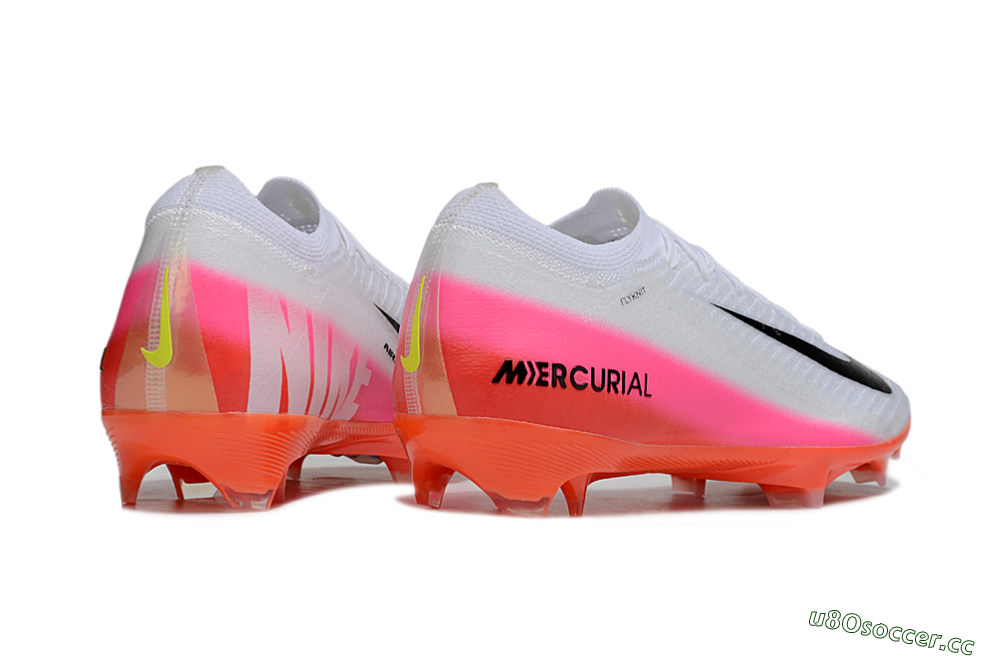 Unisex Nike Air Zoom Mercurial Vapor 16 Elite FG Firm Ground Low-Tops Football Boots - White/Black/Pink 6