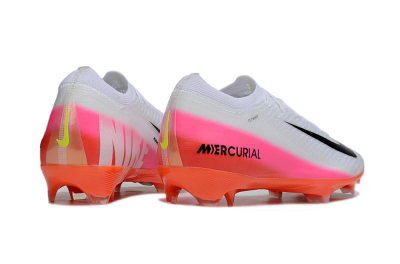 Unisex Nike Air Zoom Mercurial Vapor 16 Elite FG Firm Ground Low-Tops Football Boots - White/Black/Pink