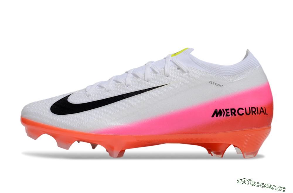 Unisex Nike Air Zoom Mercurial Vapor 16 Elite FG Firm Ground Low-Tops Football Boots - White/Black/Pink 0