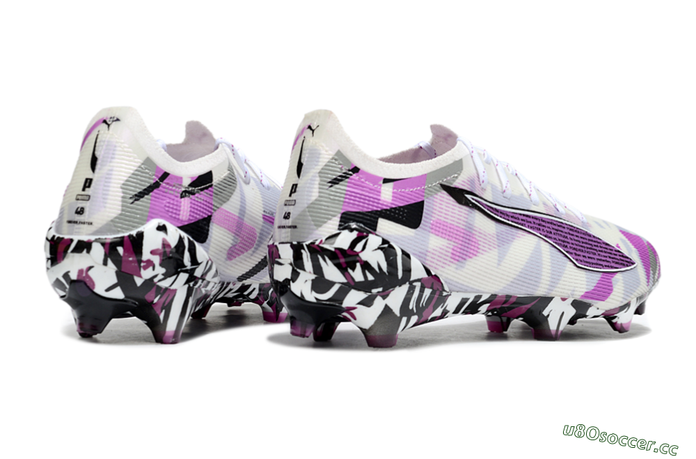 Men's Puma Ultra 5 Ultimate FG Firm Ground Low-Tops Football Boots - White/Purple/Black 6