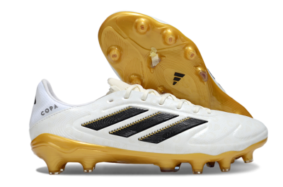 Men's Adidas Copa Pure 3 Elite FG Firm Ground Low-Tops Football Boots - White/Black/Gold