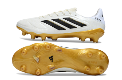 Men's Adidas Copa Pure 3 Elite FG Firm Ground Low-Tops Football Boots - White/Black/Gold