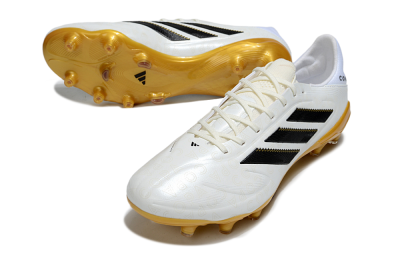 Men's Adidas Copa Pure 3 Elite FG Firm Ground Low-Tops Football Boots - White/Black/Gold