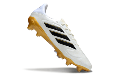 Men's Adidas Copa Pure 3 Elite FG Firm Ground Low-Tops Football Boots - White/Black/Gold