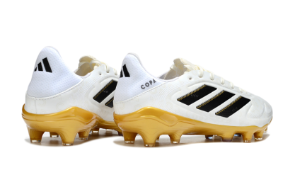 Men's Adidas Copa Pure 3 Elite FG Firm Ground Low-Tops Football Boots - White/Black/Gold