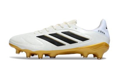 Men's Adidas Copa Pure 3 Elite FG Firm Ground Low-Tops Football Boots - White/Black/Gold