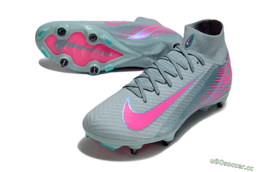 Men's Nike Air Zoom Mercurial Superfly 10 Elite SG Soft Ground High-Tops Football Boots - Jade/Pink 3