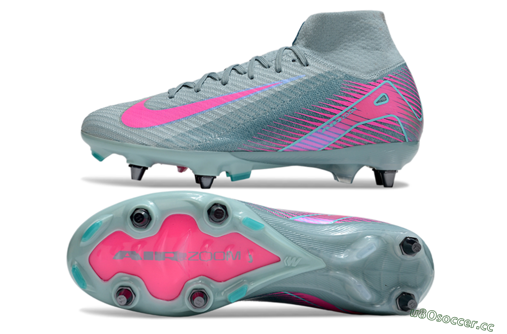 Men's Nike Air Zoom Mercurial Superfly 10 Elite SG Soft Ground High-Tops Football Boots - Jade/Pink 1