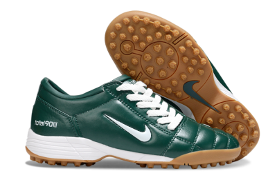 Unisex Nike Total 90 III TF Artificial Turf Low-Tops Football Shoes - Green/White/Brown