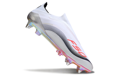 Men's Messi x Adidas F50 Elite Laceless SG Soft Ground Low-Tops Football Boots - White/Red/Black