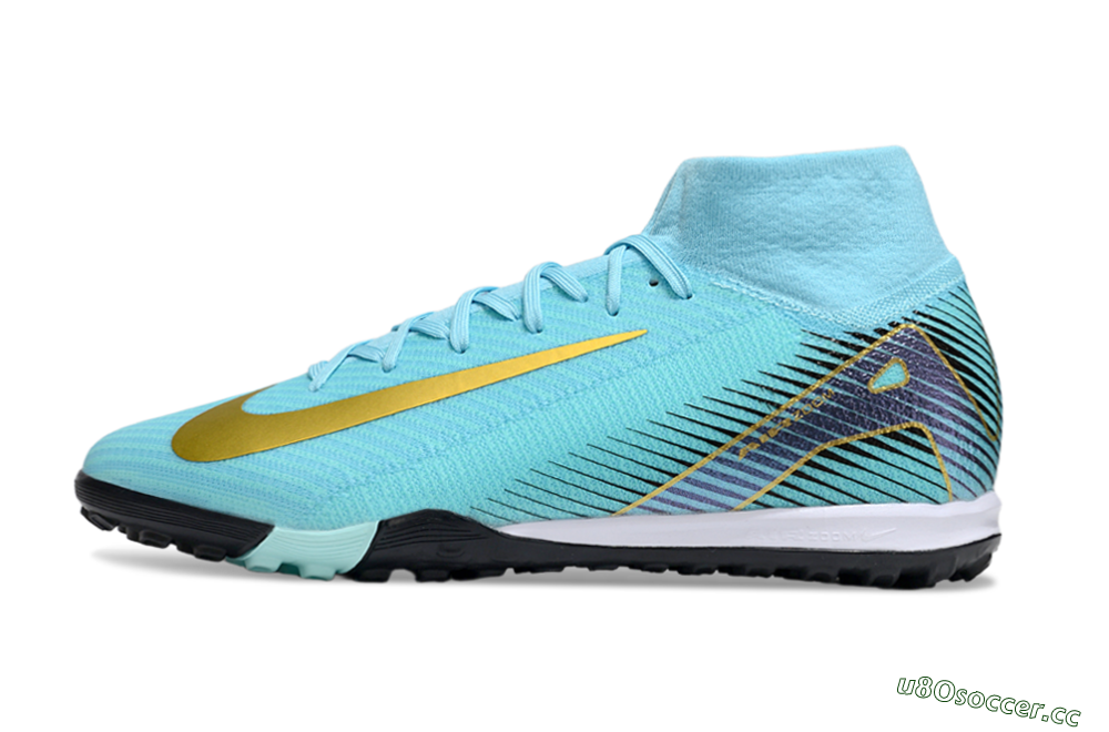 Unisex Nike Air Zoom Mercurial Superfly 10 Elite TF Artificial Turf High-Tops Football Shoes - Jade/Gold/Black 0