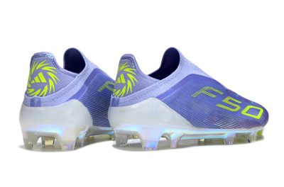 Unisex Adidas F50 Elite Laceless FG Firm Ground Low-Tops Football Boots - Purple/Yellow/White