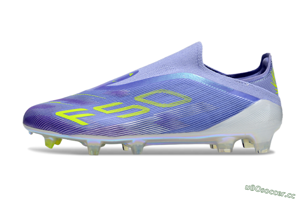 Unisex Adidas F50 Elite Laceless FG Firm Ground Low-Tops Football Boots - Purple/Yellow/White 0