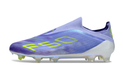 Unisex Adidas F50 Elite Laceless FG Firm Ground Low-Tops Football Boots - Purple/Yellow/White
