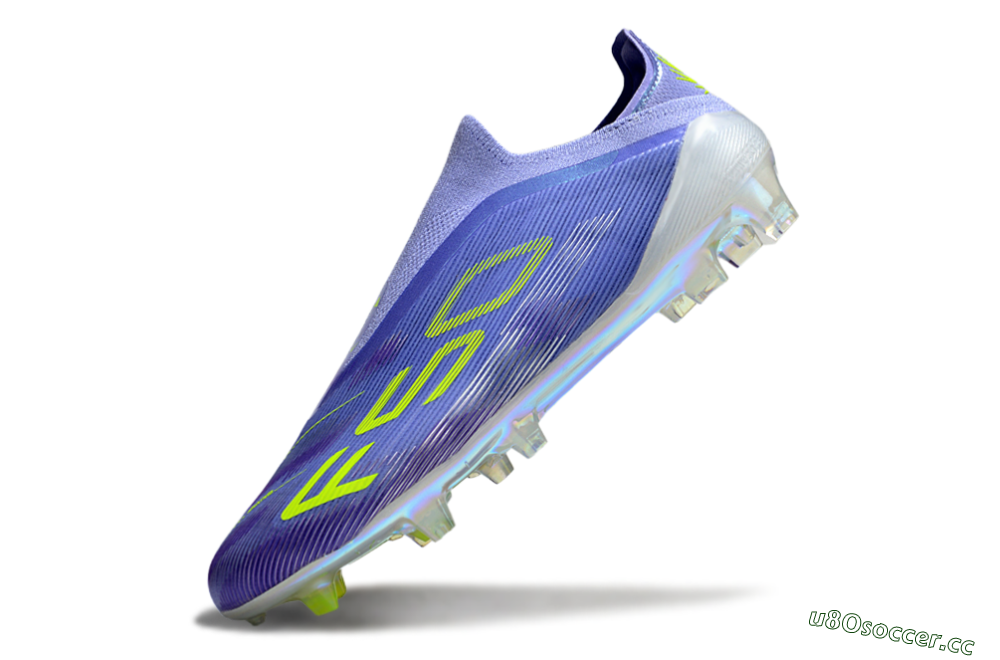 Unisex Adidas F50 Elite Laceless FG Firm Ground Low-Tops Football Boots - Purple/Yellow/White 5