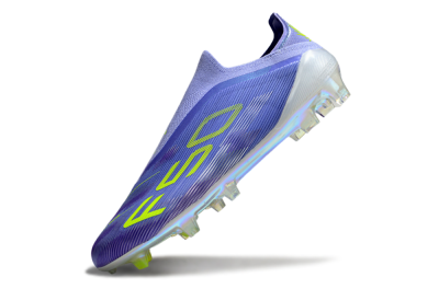 Unisex Adidas F50 Elite Laceless FG Firm Ground Low-Tops Football Boots - Purple/Yellow/White