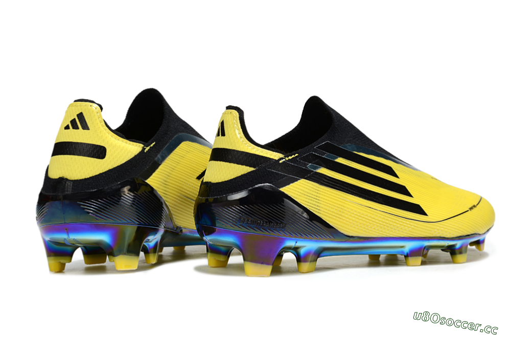 Unisex Adidas F50 Elite Laceless FG Firm Ground Low-Tops Football Boots - Yellow/Black/Gold 6