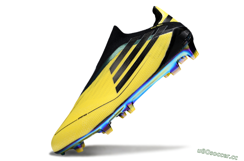 Unisex Adidas F50 Elite Laceless FG Firm Ground Low-Tops Football Boots - Yellow/Black/Gold 5