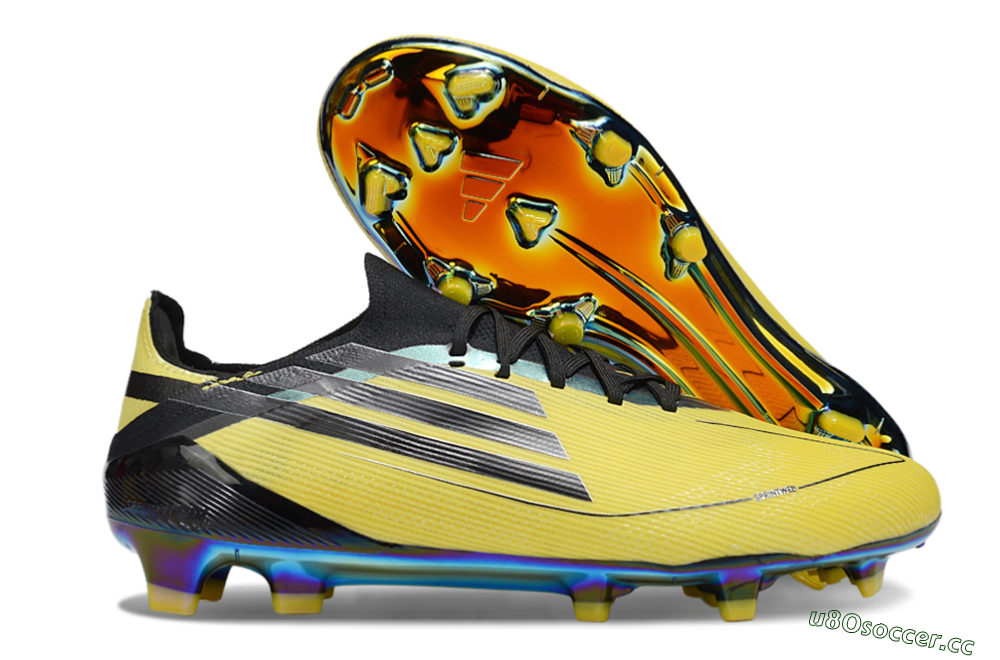 Unisex Adidas F50 Elite FG Firm Ground Low-Tops Football Boots - Yellow/Black/Gold 2