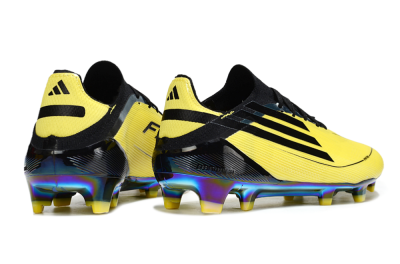 Unisex Adidas F50 Elite FG Firm Ground Low-Tops Football Boots - Yellow/Black/Gold