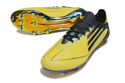 Unisex Adidas F50 Elite FG Firm Ground Low-Tops Football Boots - Yellow/Black/Gold