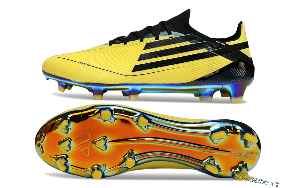 Unisex Adidas F50 Elite FG Firm Ground Low-Tops Football Boots - Yellow/Black/Gold 1