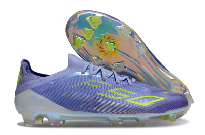 Unisex Adidas F50 Elite FG Firm Ground Low-Tops Football Boots - Purple/Yellow/White