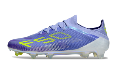 Unisex Adidas F50 Elite FG Firm Ground Low-Tops Football Boots - Purple/Yellow/White