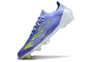 Unisex Adidas F50 Elite FG Firm Ground Low-Tops Football Boots - Purple/Yellow/White