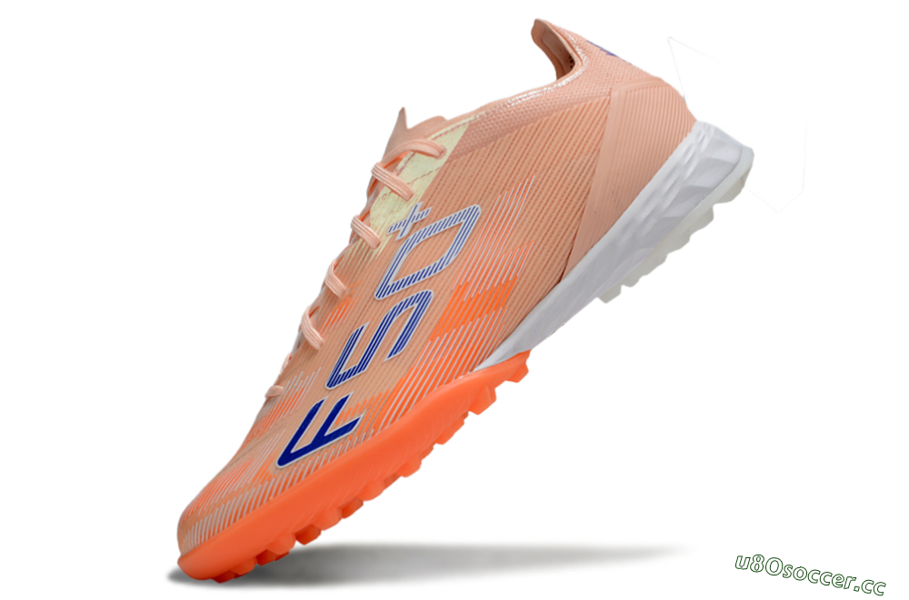 Men's Adidas F50+ Pro TF Artificial Turf Low-Tops Football Shoes - Pink/Red/Blue 5