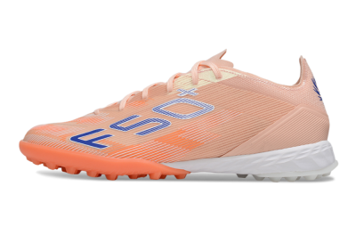 Men's Adidas F50+ Pro TF Artificial Turf Low-Tops Football Shoes - Pink/Red/Blue