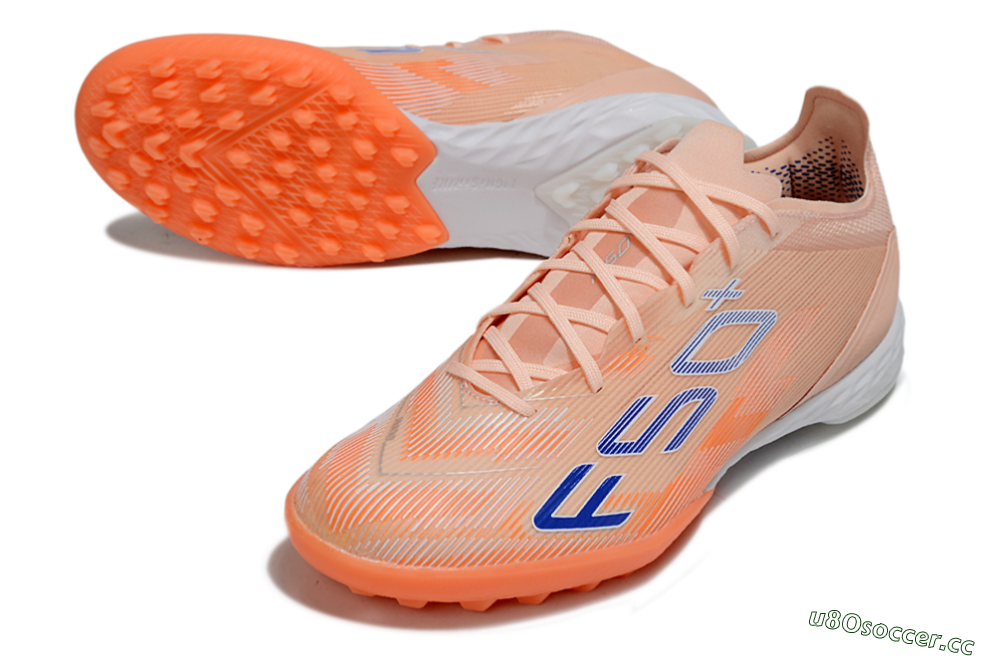Men's Adidas F50+ Pro TF Artificial Turf Low-Tops Football Shoes - Pink/Red/Blue 3