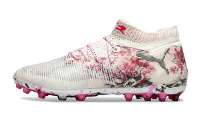 Men's Puma Future 8 Ultimate MG Multi Ground Low-Tops Football Boots - White/Black/Red