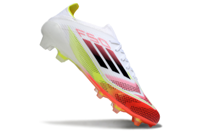 Unisex Adidas F50 Elite FG Firm Ground Low-Tops Football Boots - White/Red/Yellow