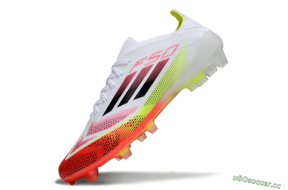 Unisex Adidas F50 Elite FG Firm Ground Low-Tops Football Boots - White/Red/Yellow 6