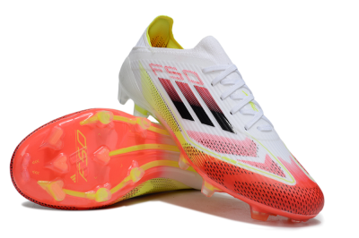 Unisex Adidas F50 Elite FG Firm Ground Low-Tops Football Boots - White/Red/Yellow