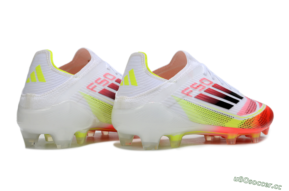 Unisex Adidas F50 Elite FG Firm Ground Low-Tops Football Boots - White/Red/Yellow 7