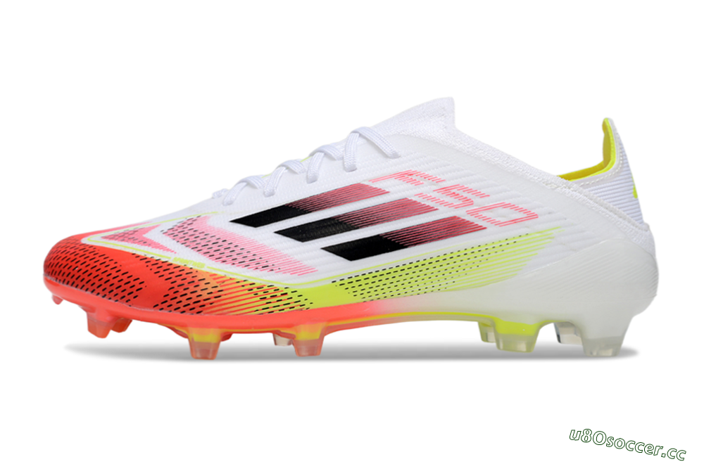 Unisex Adidas F50 Elite FG Firm Ground Low-Tops Football Boots - White/Red/Yellow 0