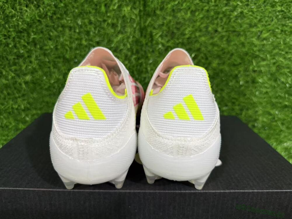 Unisex Adidas F50 Elite FG Firm Ground Low-Tops Football Boots - White/Red/Yellow