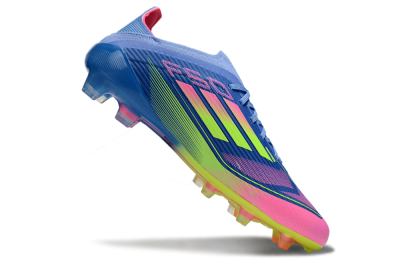 Unisex Adidas F50 Elite FG Firm Ground Low-Tops Football Boots - Blue/Yellow/Pink