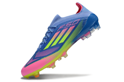 Unisex Adidas F50 Elite FG Firm Ground Low-Tops Football Boots - Blue/Yellow/Pink