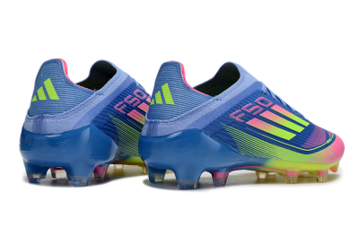 Unisex Adidas F50 Elite FG Firm Ground Low-Tops Football Boots - Blue/Yellow/Pink