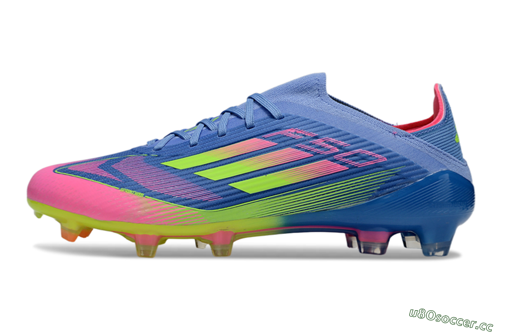 Unisex Adidas F50 Elite FG Firm Ground Low-Tops Football Boots - Blue/Yellow/Pink 0