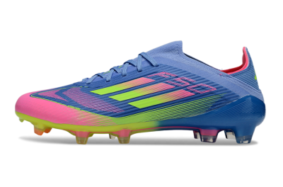 Unisex Adidas F50 Elite FG Firm Ground Low-Tops Football Boots - Blue/Yellow/Pink