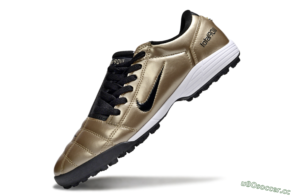 Men's Nike Total 90 III TF Artificial Turf Low-Tops Football Shoes - Gold/Black/White 6