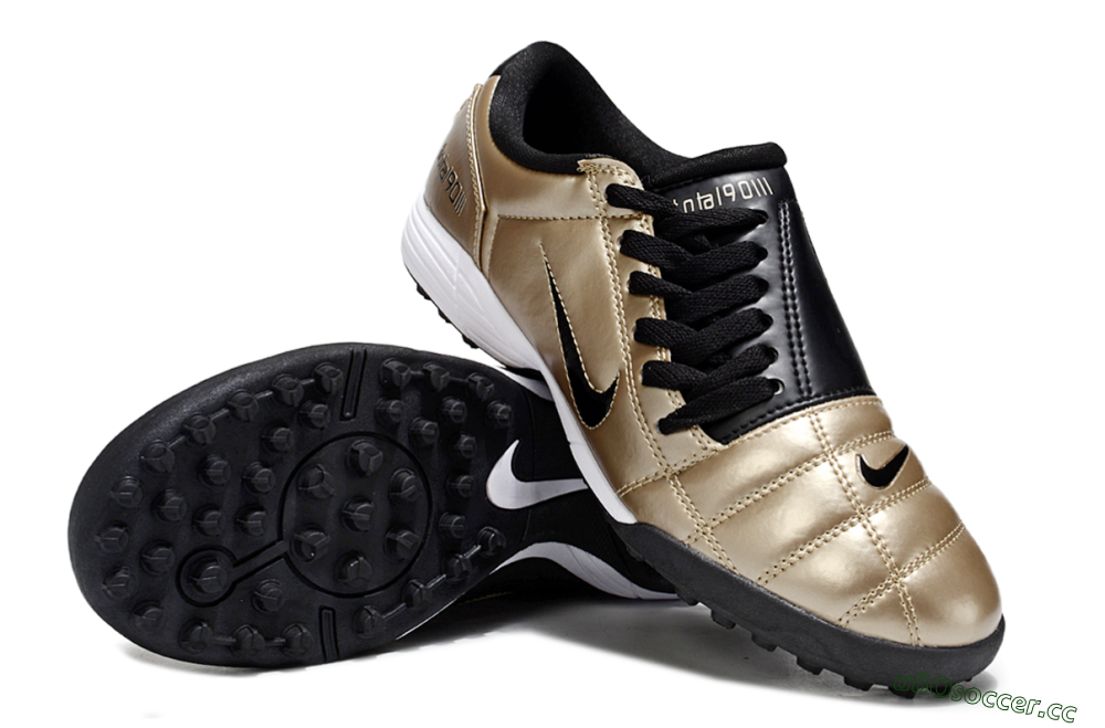 Men's Nike Total 90 III TF Artificial Turf Low-Tops Football Shoes - Gold/Black/White 4