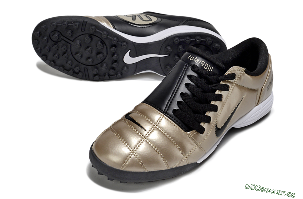 Men's Nike Total 90 III TF Artificial Turf Low-Tops Football Shoes - Gold/Black/White 3